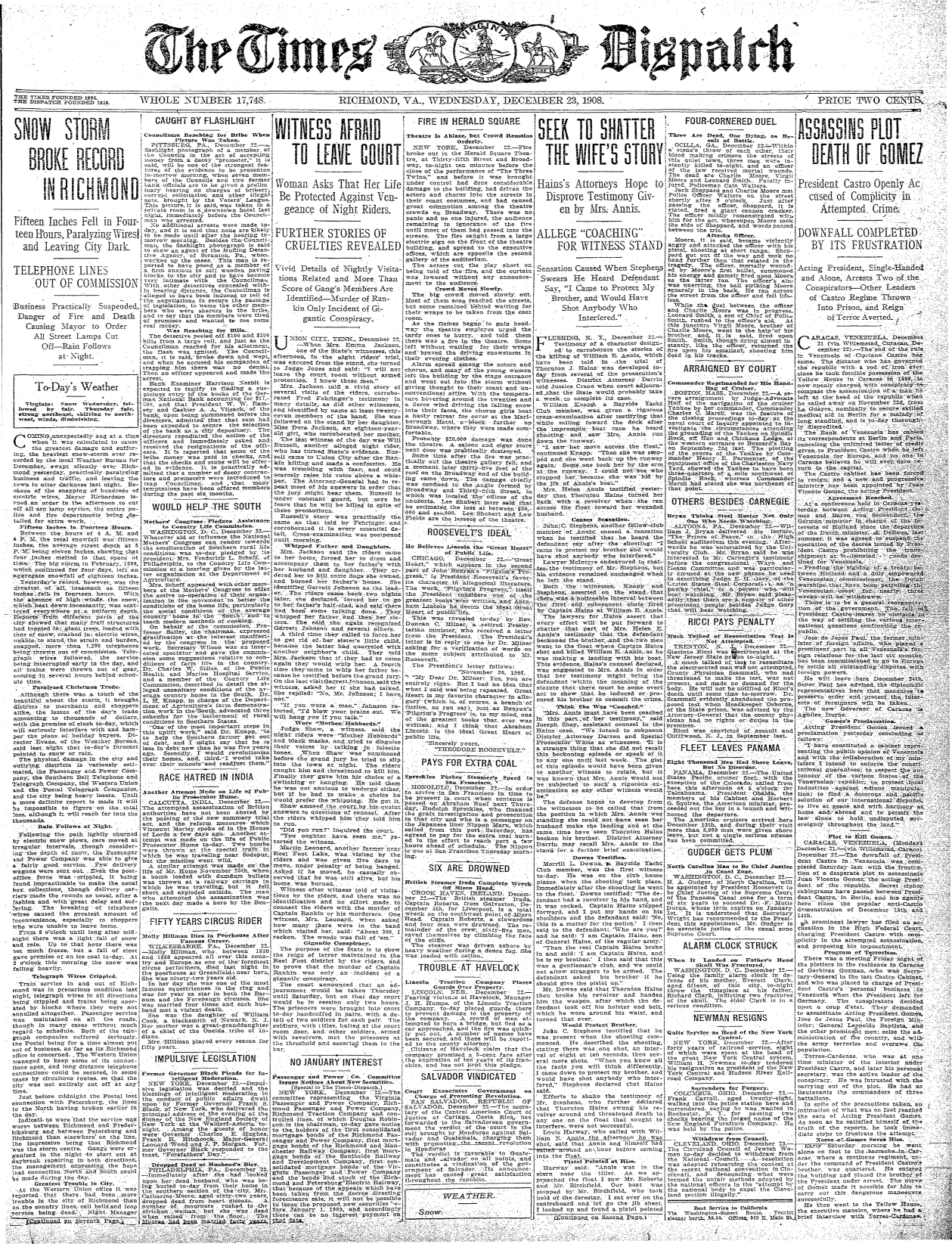 4. Dec. 22-23, 1908